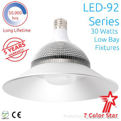 LED Low Bay Fixture, 30 W 120° Beam Angle, 50000 hours lifespan